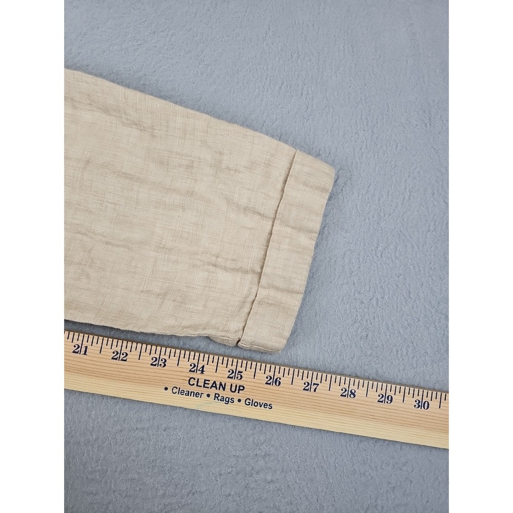 Zara Pants Women's 6 30x26 Beige Linen Tapered Ankle Summer Costal Beach - Picture 6 of 6